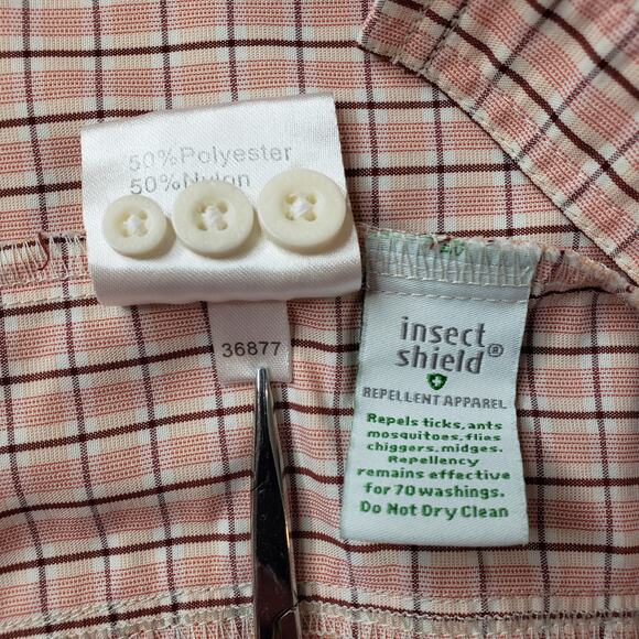 SIMMS Insect Shield L/S Button Up Fishing Shirt Red/Rust (?) Men's Medium ~ VGUC - Picture 8 of 12